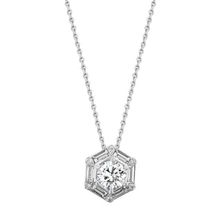 BRIDAL 18K GOLD SOLITARE DIAMOND NECKLACE