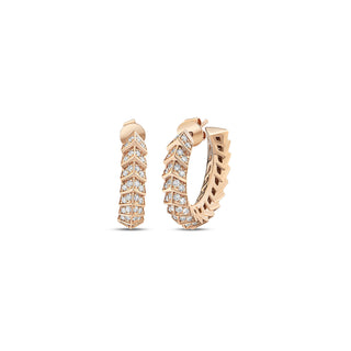 WHEAT GOLD DIAMOND HOOP EARRING