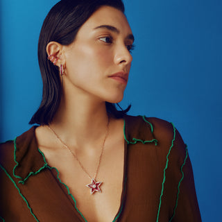 MONDRIAN GOLD RUBY EAR CUFF