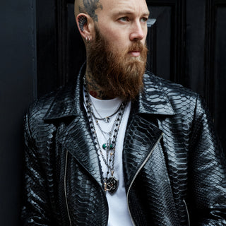 AXE SILVER BLACK DIAMOND NECKLACE