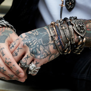 SWORD GOLD BLACK DIAMOND SMOKY TOPAZ BRACELET