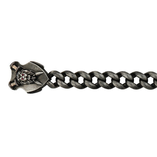 LION GOLD & SILVER BLACK DIAMOND CHAIN BRACELET