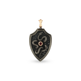 KALI GOLD BLACK DIAMOND RUBY PENDANT