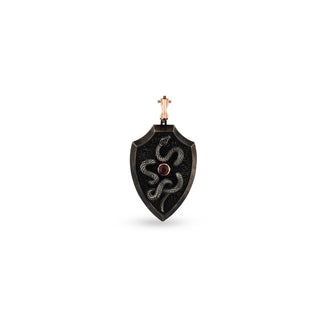 KUNDALINI GOLD & SILVER BLACK DIAMOND RUBY PENDANT