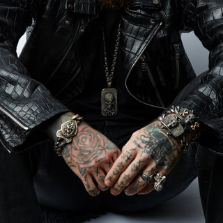 KALI SILVER BLACK DIAMOND CHAIN BRACELET