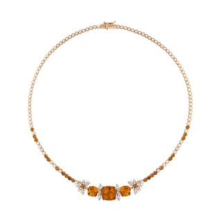 QUEEN BEE 18K GOLD DIAMOND CITRINE CHOKER