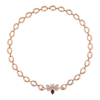 QUEEN BEE EVA GOLD AMETHYST DIAMOND CHOKER