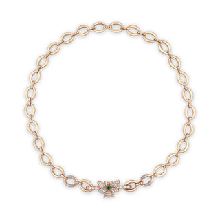 QUEEN BEE RAINBOW CHAKRA GOLD DIAMOND EMERALD CHOKER