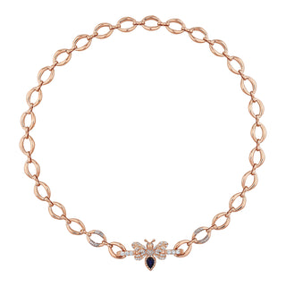 QUEEN BEE EVA SAPPHIRE GOLD DIAMOND CHOKER