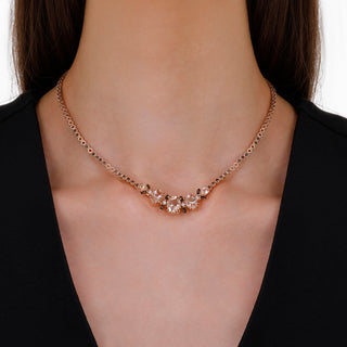 HONEYCOMB ARINNA GOLD DIAMOND MORGANITE CHOKER