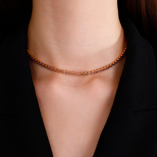 HONEYCOMB GOLD PINK SAPPHIRE CHOKER