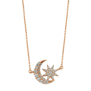 THE MOON AND THE STAR GOLD DIAMOND NECKLACE