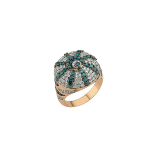 CINTEMANI GOLD BLUE DIAMOND RING