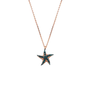 STARFISH GOLD BLUE DIAMOND NECKLACE