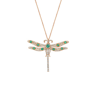 DRAGONFLY EMERALD DIAMOND NECKLACE