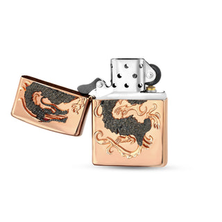DRAGON SILVER BLACK DIAMOND RUBY LIGHTER