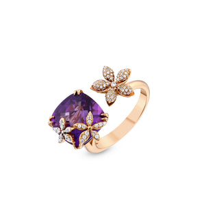 APPLE SEED TARA 18K GOLD AMETHYST RING