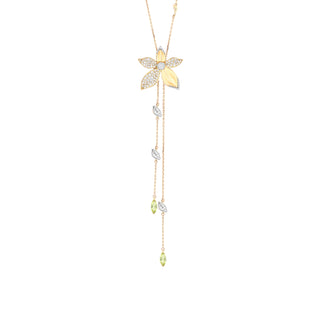 GLORIA 18K GOLD DIAMOND PERIDOT NECKLACE