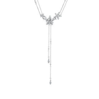 APPLE SEED BLOSSOM PAVÊ GOLD DIAMOND NECKLACE