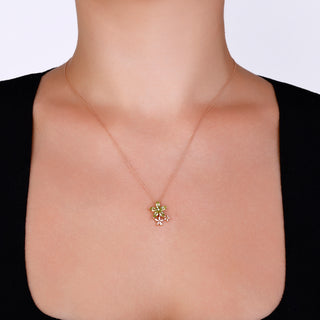 APPLE SEED POMANO GOLD DIAMOND PERIDOT NECKLACE
