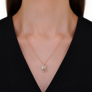 APPLE SEED POMANO WHITE TOPAZ DIAMOND NECKLACE