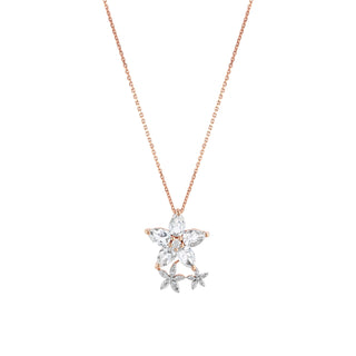 APPLE SEED POMANO WHITE TOPAZ DIAMOND NECKLACE