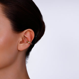 WHEAT GOLD DIAMOND PERIDOT EAR CUFF