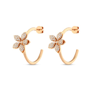 APPLE SEED HOOP GOLD DIAMOND MEDIUM EARRINGS