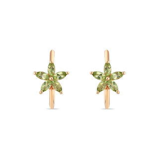 APPLE SEED GOLD PERIDOT EARRINGS