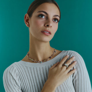 APPLE SEED ALLURE MARQUISE DIAMOND PERIDOT GOLD RING