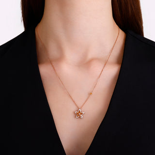 APPLE SEED POMANO GOLD DIAMOND CITRINE NECKLACE