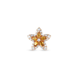 APPLE SEED POMANO GOLD DIAMOND CITRINE SINGLE EARRING
