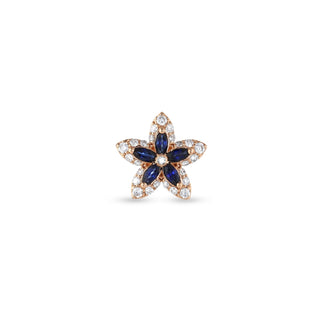 APPLE SEED POMANO GOLD DIAMOND SAPPHIRE SINGLE EARRING