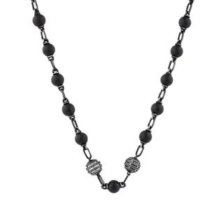 CHAIN SILVER BLACK DIAMOND ONIX NECKLACE