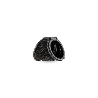 SILVER BLACK DIAMOND EAR CUFF