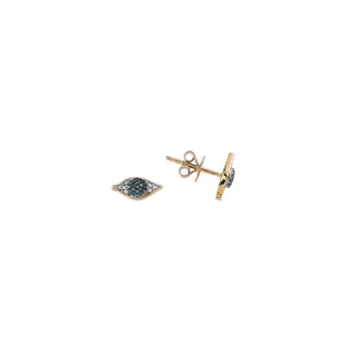 EYE LIGHT GOLD BLUE DIAMOND EARRING Bee Goddess