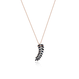 FEATHER OF GODDESS FREYA GOLD DIAMOND NECKLACE Bee Goddess