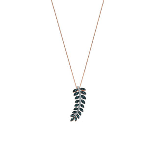 FEATHER OF GODDESS FREYA GOLD DIAMOND NECKLACE Bee Goddess