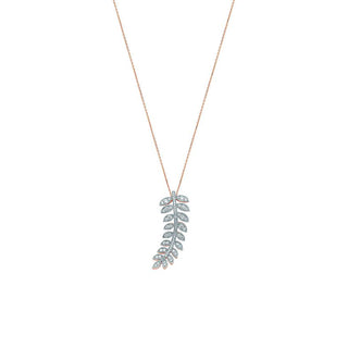 FEATHER OF GODDESS FREYA GOLD DIAMOND NECKLACE Bee Goddess