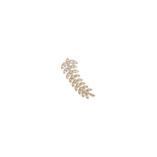 FEATHER OF GODDESS FREYA GOLD DIAMOND SINGLE EAR CUFF Bee Goddess