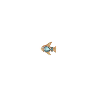 FISH GOLD BLUE TOPAZ SINGLE EARRING Bee Goddess