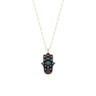 HAMSA GOLD DIAMOND NECKLACE