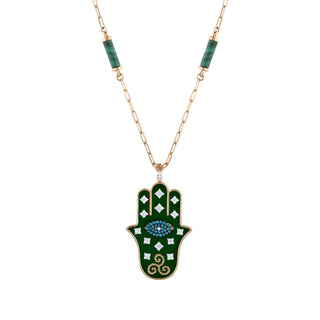 HAMSA GOLD DIAMOND NECKLACE