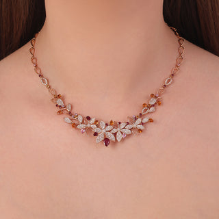 GLORIA 18K GOLD DIAMOND CITRINE NECKLACE