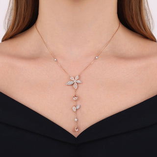 GLORIA GOLD DIAMOND MORGANITE NECKLACE