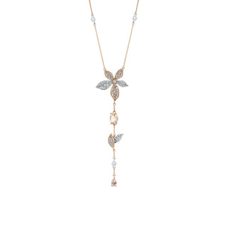 GLORIA GOLD DIAMOND MORGANITE NECKLACE