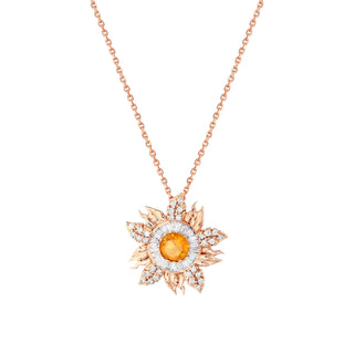 THE SUN GOLD BAGUETTE DIAMOND MEDIUM NECKLACE