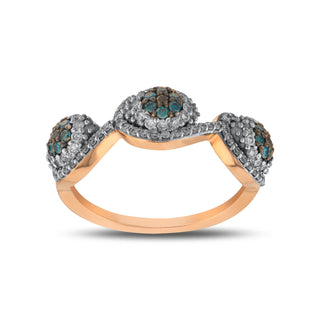 EYE LIGHT GOLD BLUE DIAMOND RING