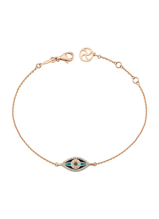 EYE LIGHT NADZAR GOLD BLACK DIAMOND BRACELET