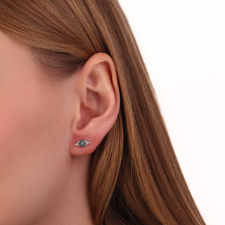 EYE LIGHT GOLD BLUE DIAMOND EARRINGS